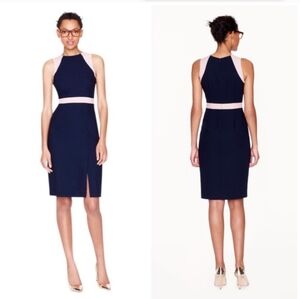 knee length dresses for ladies Blue Embroidered Pinstripe Bobbie Mini Dress